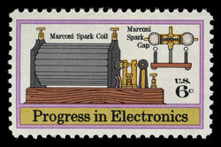 Marconi's Spark Coil and Gap United States Postage Stamp | Progress in Electronics