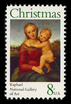 Raphael - Small Cowper Madonna - Christmas United States Postage Stamp