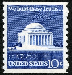 Thomas Jefferson Memorial - Horizontal Imperforate United States Postage Stamp