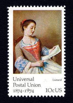 Jean-Etienne Liotard - The Lovely Reader United States Postage Stamp | Famous Works of Art
