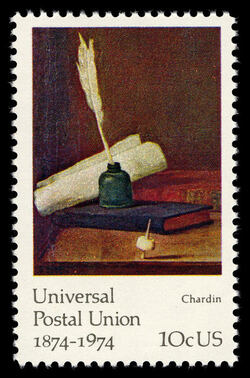 Jean-Baptiste Chardin - Inkwell and Quill United States Postage Stamp | Famous Works of Art