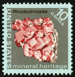 Rhodochrosite United States Postage Stamp | Mineral Heritage