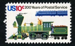 Locomotives United States Postage Stamp | Postal Services Bicentennial