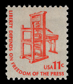 Printing Press - Liberty Depends on Freedom of the Press United States Postage Stamp | Americana - Root of Democracy