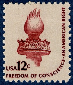 Statue of Liberty Torch - Freedom of Conscience United States Postage Stamp | Americana - Root of Democracy