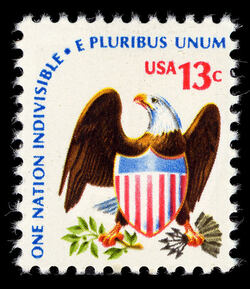 Eagle and Shield - One Nation Indivisible United States Postage Stamp | Americana - Root of Democracy