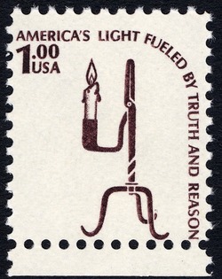 Rush Lamp - Missing Color Error United States Postage Stamp | Americana - Root of Democracy