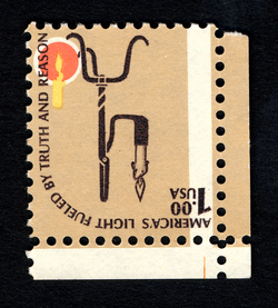 Rush Lamp - Inverted Error United States Postage Stamp | Americana - Root of Democracy