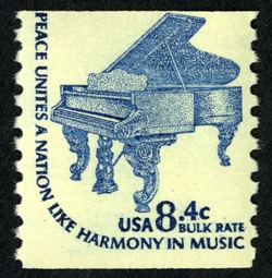 Grand Piano United States Postage Stamp | Americana - Root of Democracy