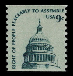 Capitol Dome - Horizontal Imperforate United States Postage Stamp | Americana - Root of Democracy