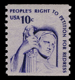 Justice - People's Right to Petition for Redress - Horizontal Imperforate United States Postage Stamp | Americana - Root of Democracy