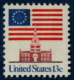 Flag Over Independence Hall - Perf 11 X 10.75 United States Postage Stamp