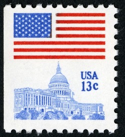 Flag Over Capitol - Perf 10 X 9.75 United States Postage Stamp