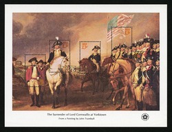 Surrender at Yorktown - Souvenir Sheet of 5 Stamps United States Postage Stamp