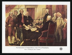 Declaration of Independence - Souvenir Sheet of 5 Stamps United States Postage Stamp