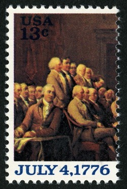 Declaration of Independence - First Stamp United States Postage Stamp | Declaration of Independence