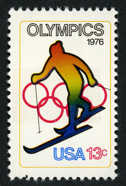 Skiing United States Postage Stamp | Olympics 1976