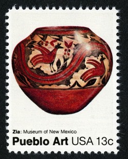 Zia Pot United States Postage Stamp | Pueblo Art