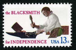 Blacksmith United States Postage Stamp | Skilled Hands for Independence