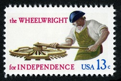 Wheelwright United States Postage Stamp | Skilled Hands for Independence
