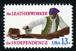 Leatherworker United States Postage Stamp | Skilled Hands for Independence