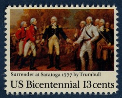 Surrender at Saratoga United States Postage Stamp | US Bicentennial