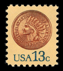 Indian Head Penny United States Postage Stamp