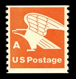 Orange Eagle - A Rate - Horizontal Imperforate United States Postage Stamp