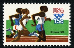 Running United States Postage Stamp | Summer Olympics 1980