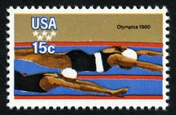 Swimming United States Postage Stamp | Summer Olympics 1980