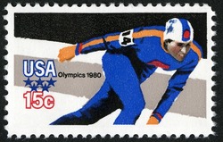 Speed Skating - Perf 11.25 X 10.5 United States Postage Stamp | Winter Olympics 1980