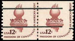 Statue of Liberty Torch - Freedom of Conscience - Horizontal Imperforate - Precancel United States Postage Stamp | Americana - Root of Democracy