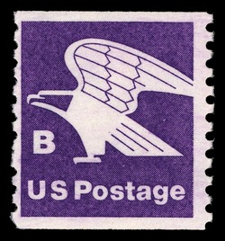 Purple Eagle - B Rate - Horizontal Imperforate United States Postage Stamp