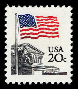 Flag Over Supreme Court United States Postage Stamp