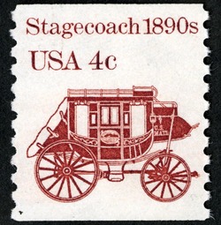 Stagecoach - 1890s United States Postage Stamp | Transportation Series