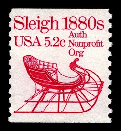 Sleigh - 1880s United States Postage Stamp | Transportation Series