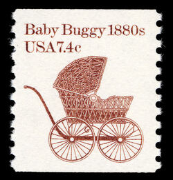 Baby Buggy - 1880s United States Postage Stamp | Transportation Series