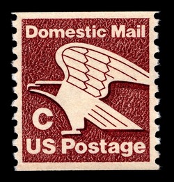 Brown Eagle - C Rate - Horizontal Imperforate United States Postage Stamp