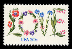 Love Flowers - Perf 11.25 X 11.25 United States Postage Stamp | Love