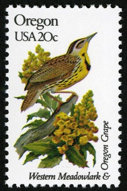 Oregon - Comb Perf United States Postage Stamp | State Birds and Flowers