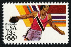 Discus United States Postage Stamp | Olympics 84