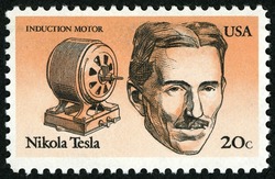 Nikola Tesla - Induction Motor United States Postage Stamp | Inventors