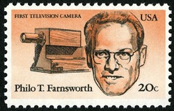 Philo T Farnsworth - First Television Camera United States Postage Stamp | Inventors
