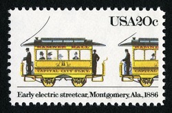 Early Electric Streetcar United States Postage Stamp | Streetcars