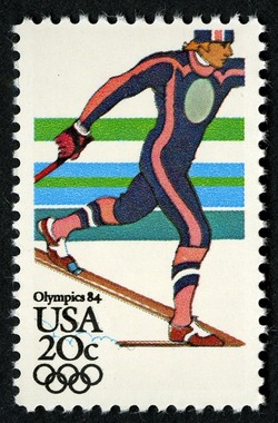 Cross-Country Skiing United States Postage Stamp | Olympics 84