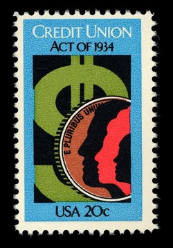 Credit Union Act of 1934 United States Postage Stamp