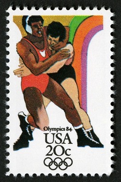 Wrestling United States Postage Stamp | Olympics 84