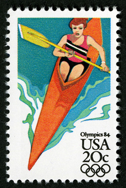 Kayaking United States Postage Stamp | Olympics 84