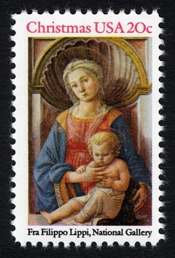 Fra Filippo Lippi - Madonna and Child United States Postage Stamp