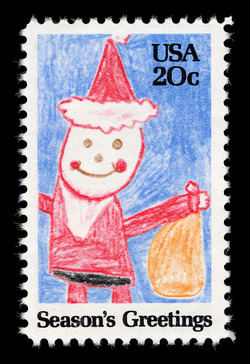 Santa Claus Drawing - Christmas United States Postage Stamp